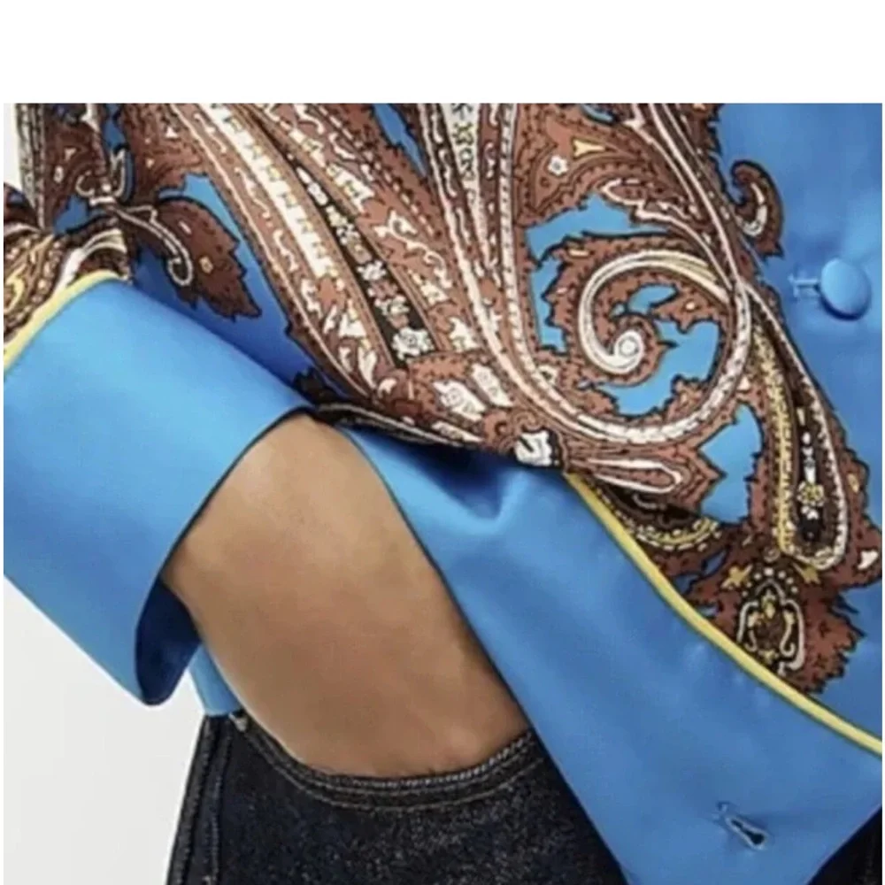 J. Crew Blue Paisley Top